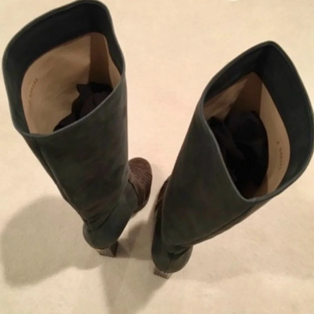 Chanel  Black and Brown Knee-High Boots - Picture 8 of 17